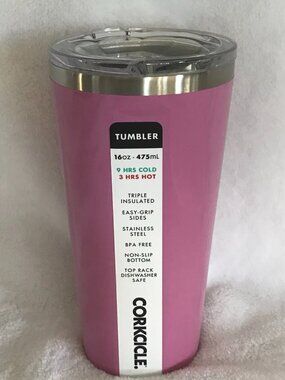 NEW CORKCICLE 16 oz Tumbler Gloss Orchid Pink Insulated Cup